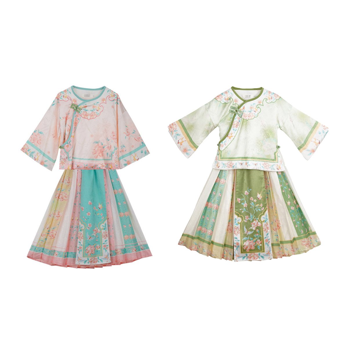 Girls Hanfu Two Piece Cultural Dress Set