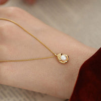 Elegant French Style Simple Pendant Necklace Women Trendy Fashion Jewelry Gift