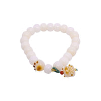 White Cats Paw Bodhi Bracelet for Women Handcrafted Beaded Fashion Jewelry Gift