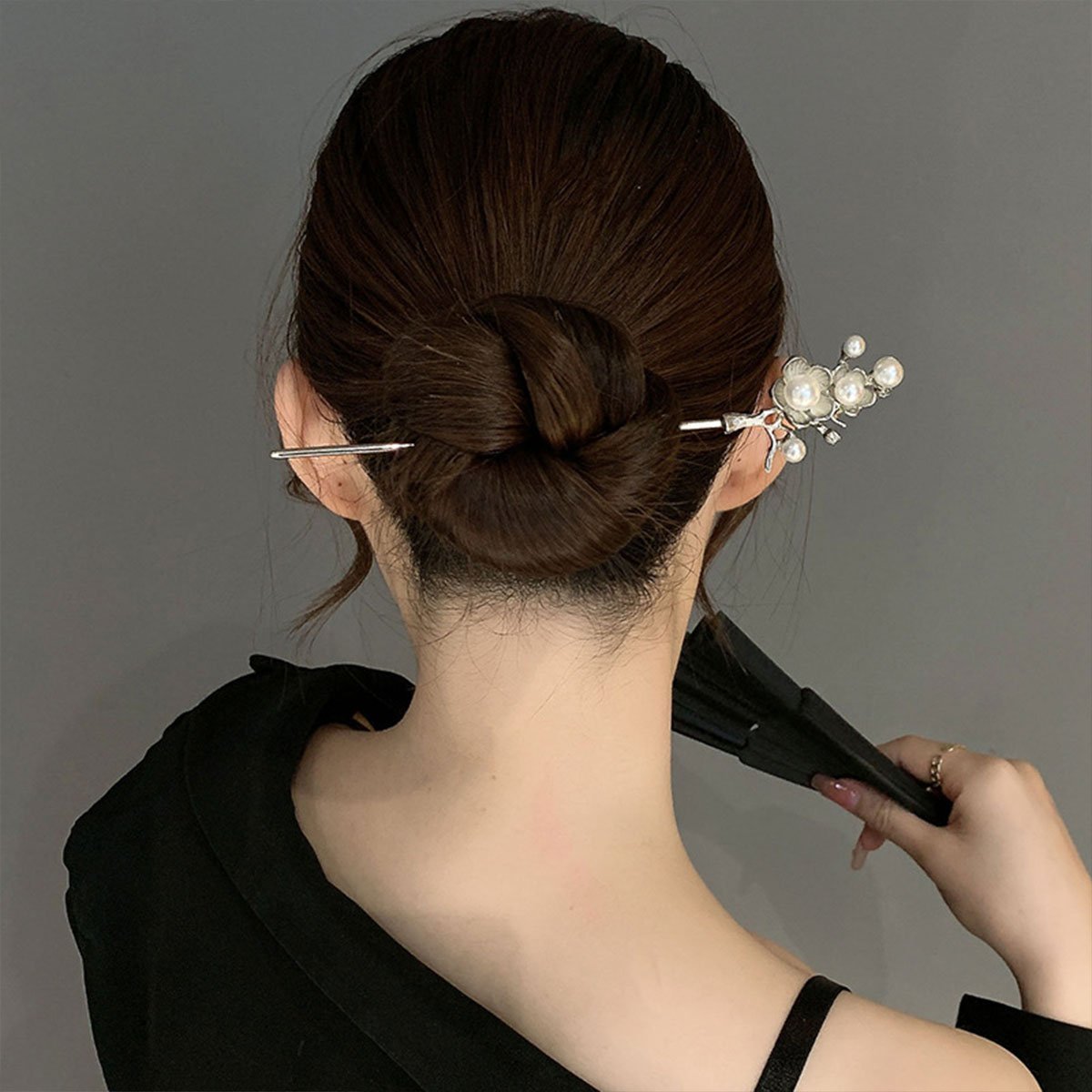 New Chinese Style Hanfu Headdress Imitation Pearl Plum Fringe Hairpin