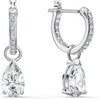 Exquisite Teardrop Drop Earrings with Cubic Zirconia Accents Women 925Silver