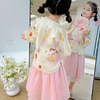 Girls Two-Piece Hanfu Clothing Set