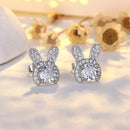 Rabbit Ear Crystal Stud Earrings