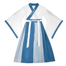 Kids Hanfu Chinese Costumes Blue Long Robe