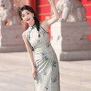 Sleeveless Floral Cheongsam Dress