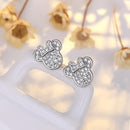 Mouse Head Crystal Stud Earrings