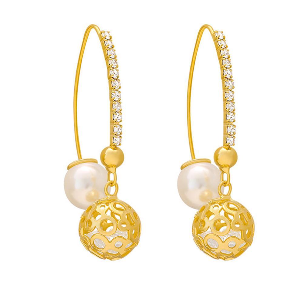 Gold and Pearl Owl Earrings