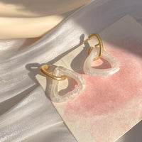 Art Earrings In Gold And White