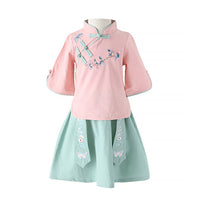 Girls' Traditional Chinese Clothing Hanfu Two Piece Set