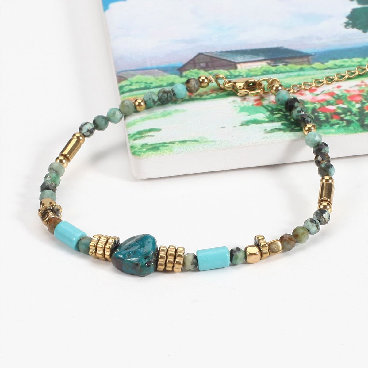 Bohemian Vintage Turquoise Bracelet Women Fashion Jewelry Beaded Gift