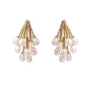 Gold and Pearl Owl Earrings