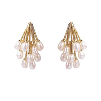 Gold and Pearl Owl Earrings