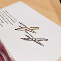 X-Shaped Crystal Hair Pins