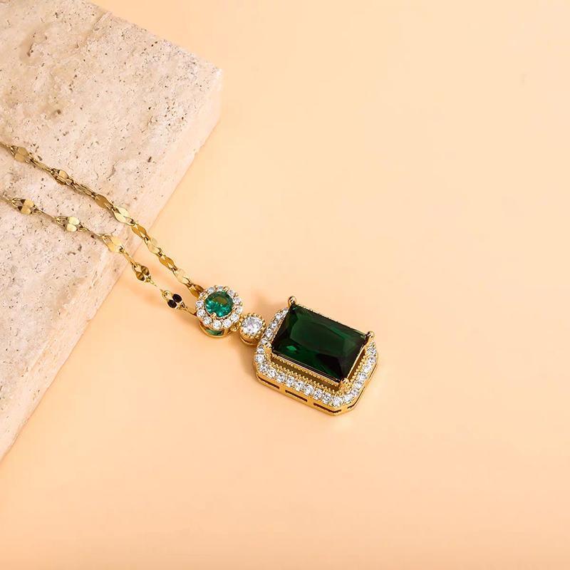 Vintage Paraiba Tourmaline Emerald Gemstone Earrings Ring Necklace Women Gift