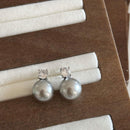 Gray Imitation Pearl Zircon Earrings Elegant Fashion Jewellery Women Gifts