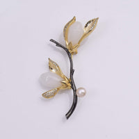 Elegant Magnolia Brooch Flower Corsage Light Luxury Design Fashion Pin Accessory