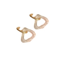 Art Earrings In Gold And White