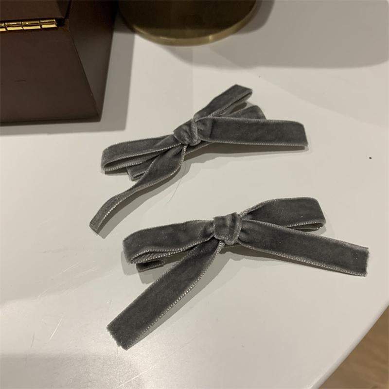 Velvet Hair Bow Clips