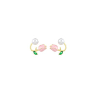 Pink Heart Flower Earrings Sweet Girly Jewelry for Women Fashion Accessories