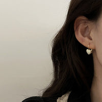 Stylish Milk White Earrings for Women Fashionable Simple Ear Studs and Hooks