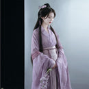 Chinese Traditional Hanfu Costume Woman Ancient Oriental Purple Dress Elegance