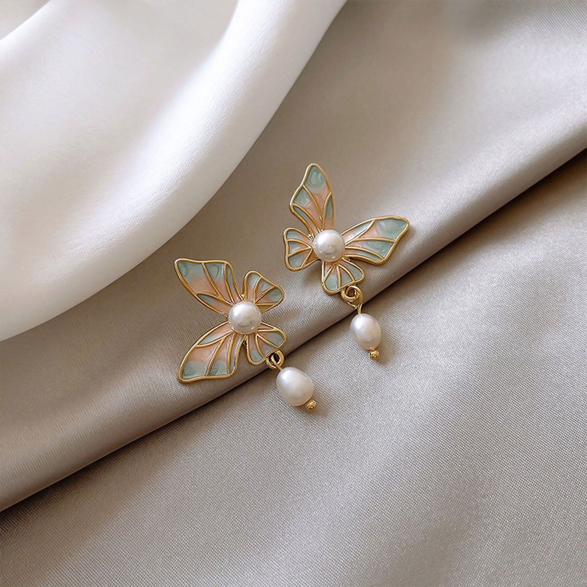 Sweet Pink Butterfly Earrings Fashion Jewelry for Women Girls Dainty Accessories