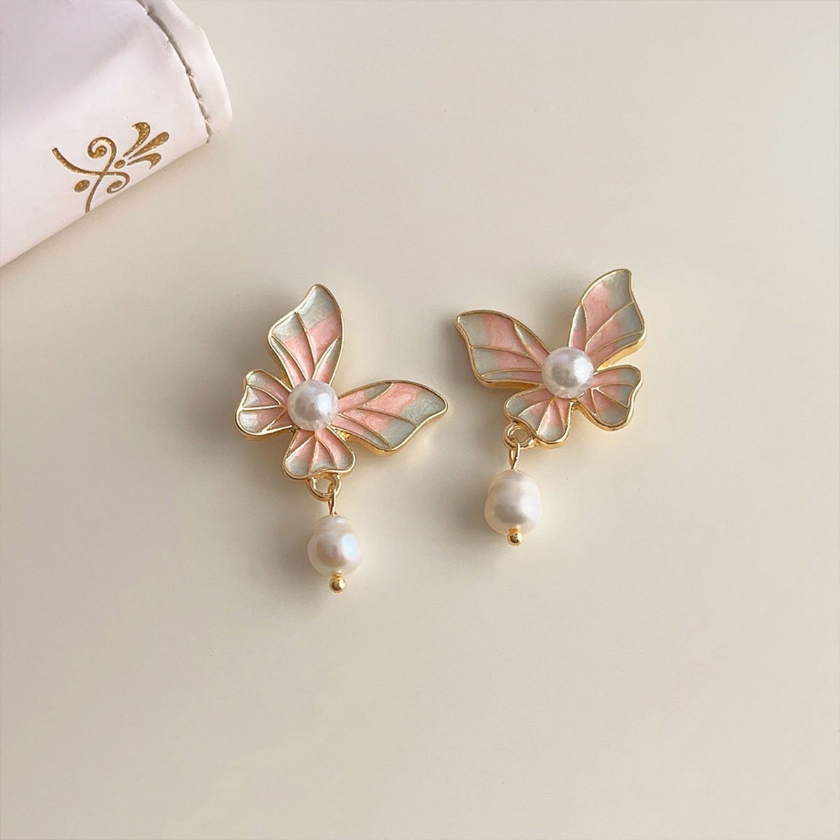 Sweet Pink Butterfly Earrings Fashion Jewelry for Women Girls Dainty Accessories