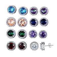 Round Zircon Earrings