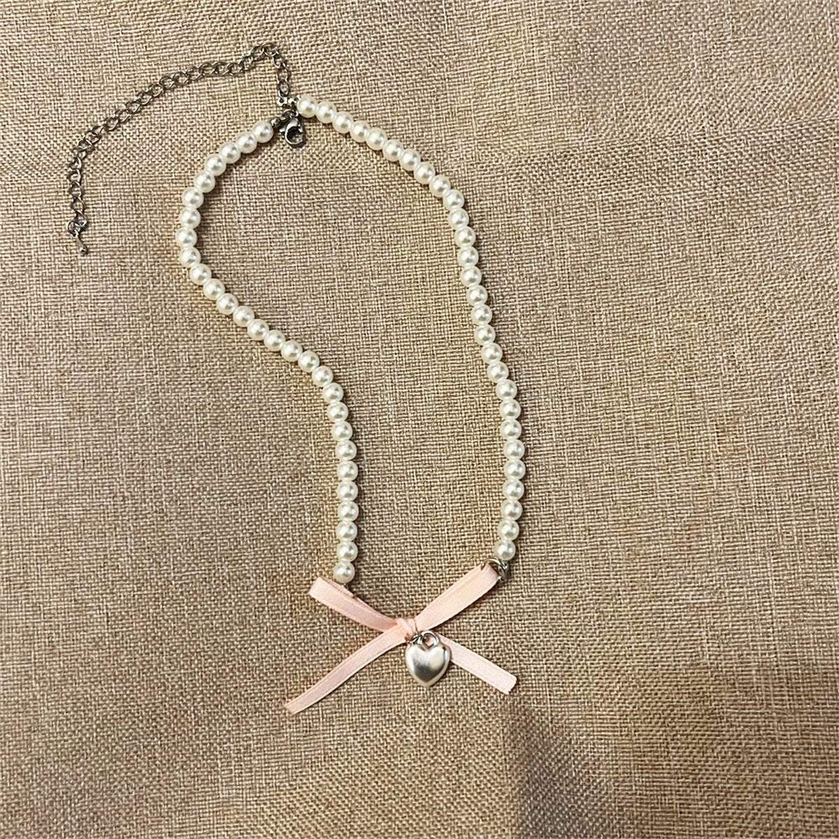 Elegant Ballet Girl Necklace Women Luxury Pearl Clavicle Chain Pink Jewelry