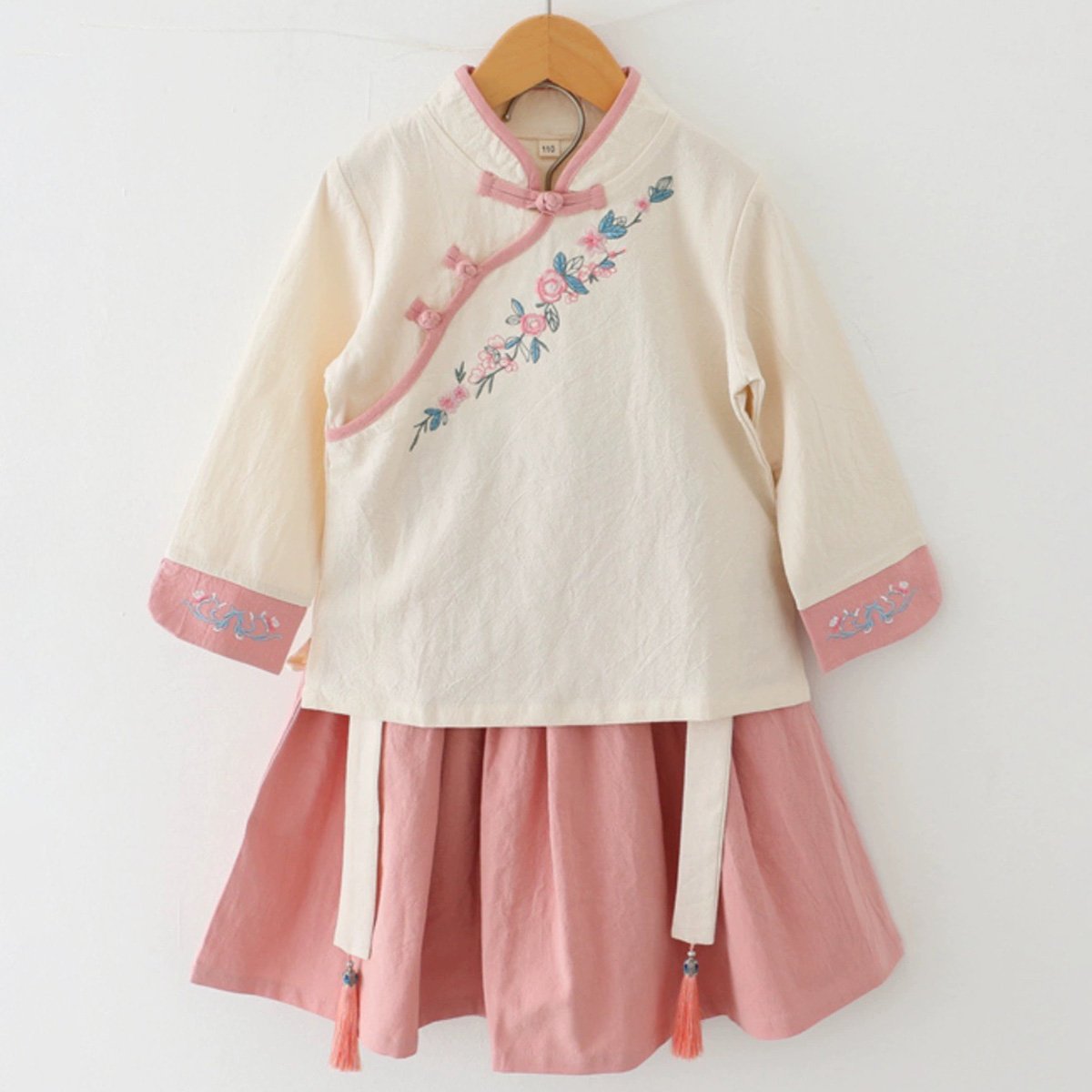 Girls' Embroidered Hanfu Dress - Traditional Chinese Wear