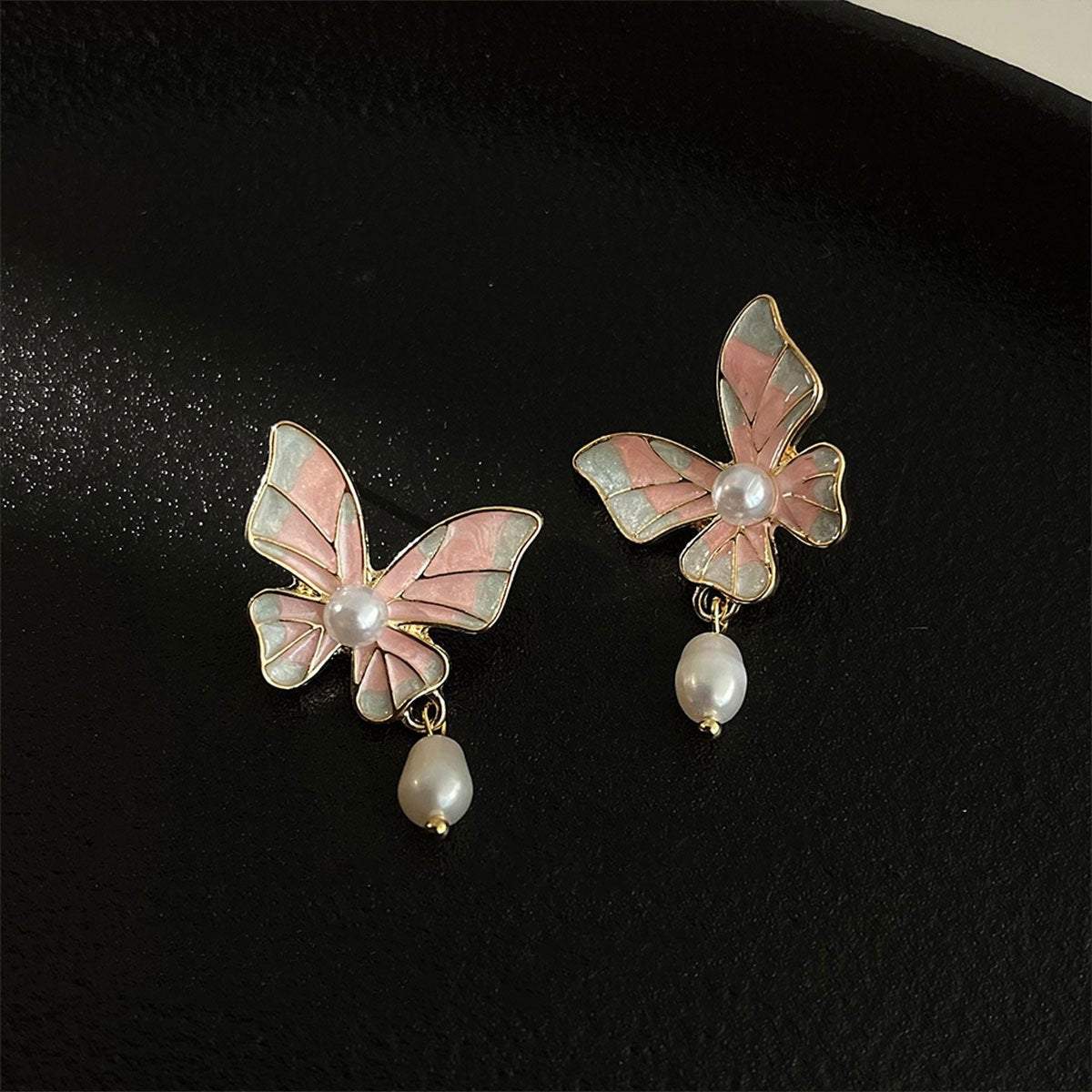 Sweet Pink Butterfly Earrings Fashion Jewelry for Women Girls Dainty Accessories