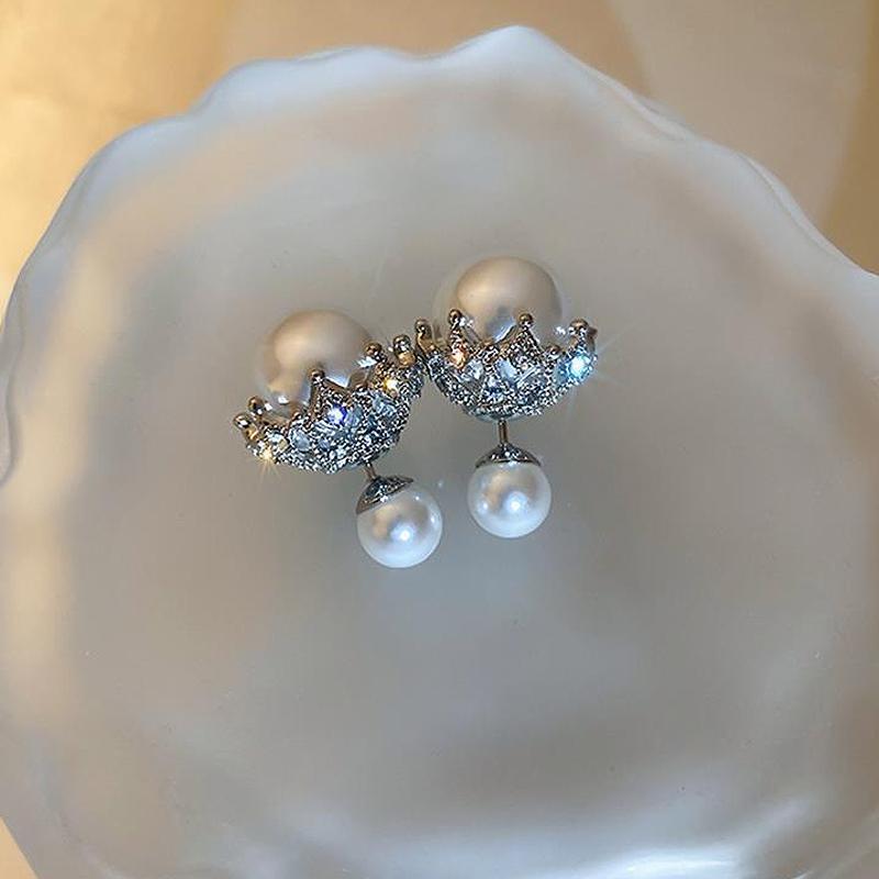 Pearl and Rhinestone Earrings