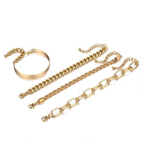 4pcs Twist Chain Bracelet Set Fashion Jewellery Women Trendy Accessories