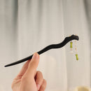 Chinese Style Double Green Bamboo Fringe Hairpin Hanfu Headdress Women