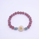 Womens Natural Strawberry Crystal Bracelet Elegant Gemstone Fashion Jewelry