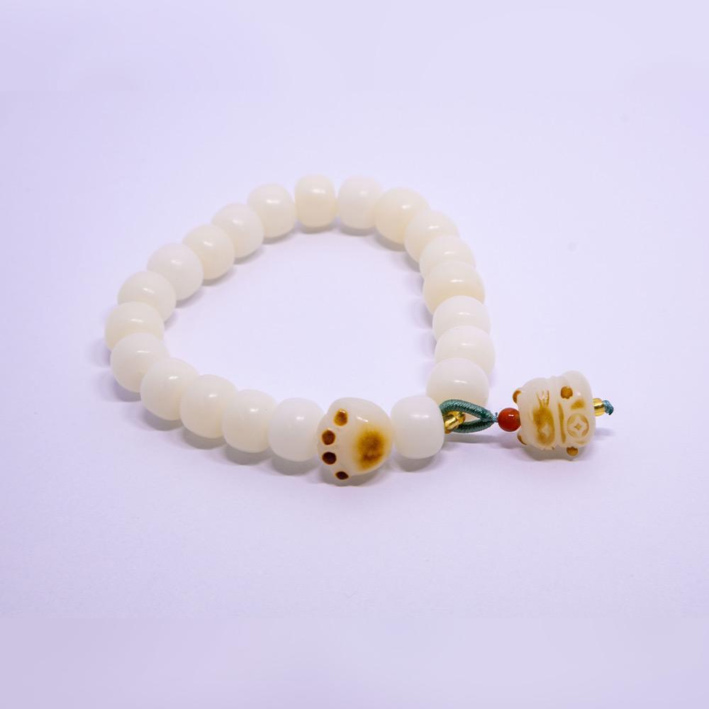 White Cats Paw Bodhi Bracelet for Women Handcrafted Beaded Fashion Jewelry Gift