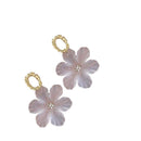 Dangle Flower Earrings With Gold Accents