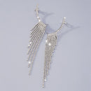 Rhinestone Tassel Earrings