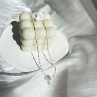 Purple Crystal Pendant Pearl Necklace Elegant Fashion Jewellery Trendy