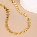 Gold Metal Sequin Necklace Fashion Jewellery Women Statement Chain Gifts