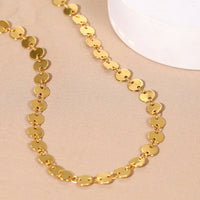 Gold Metal Sequin Necklace Fashion Jewellery Women Statement Chain Gifts