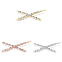 X-Shaped Crystal Hair Pins