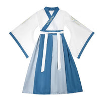 Kids Hanfu Chinese Costumes Blue Long Robe