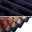 Mamianqun embroidered horse skirt and blouse for women in navy blue with colorful embroidery