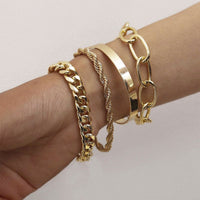 4pcs Twist Chain Bracelet Set Fashion Jewellery Women Trendy Accessories