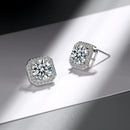 1 Pair Brilliant Square Cut Cubic Zirconia Stud Earrings Stainless Steel E135 7Clours