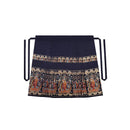 Mamianqun embroidered horse skirt and blouse for women in navy blue with colorful embroidery