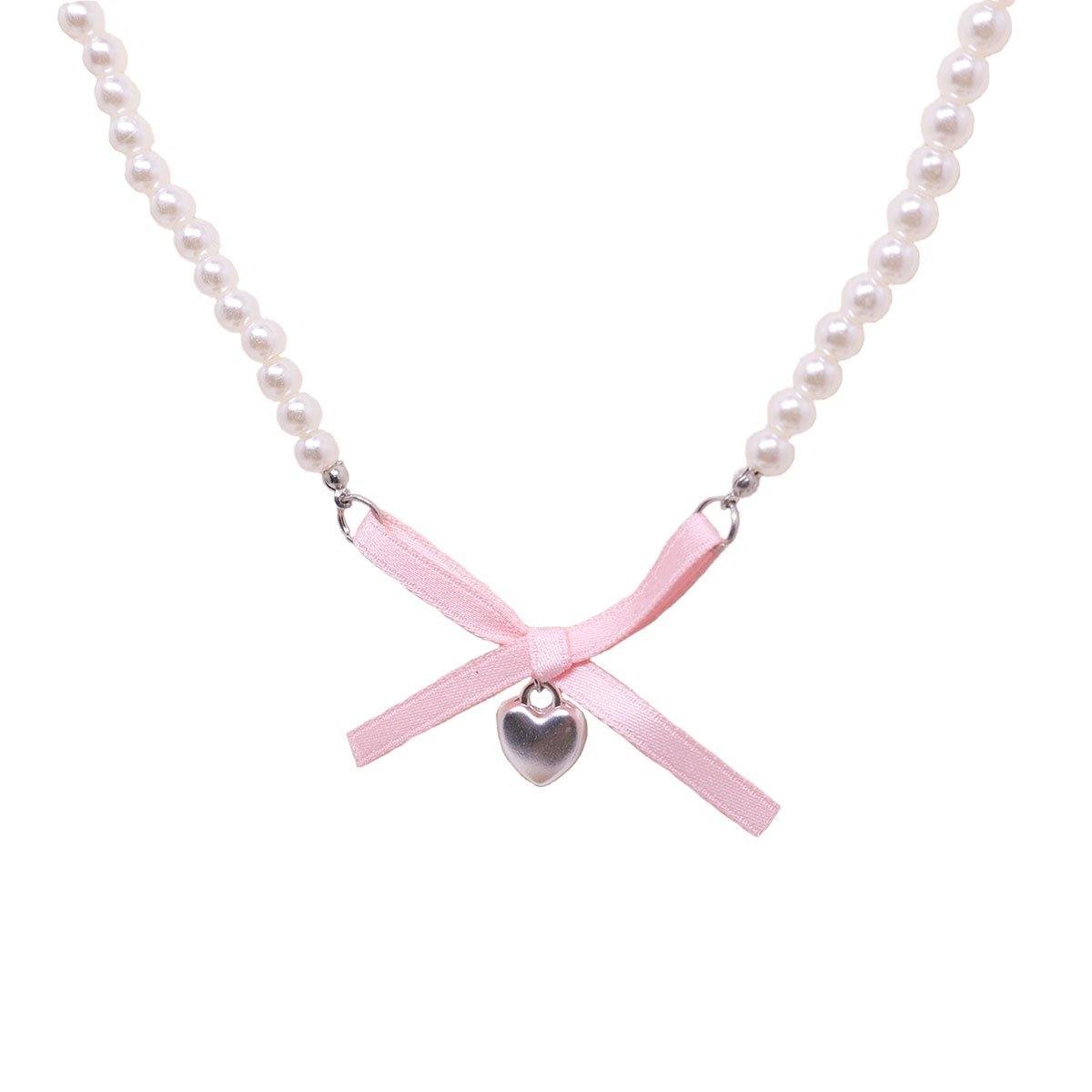 Elegant Ballet Girl Necklace Women Luxury Pearl Clavicle Chain Pink Jewelry