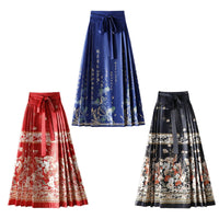 Chinese Horse Face Skirt Womens Long Hanfu Traditional Half Body Skirt