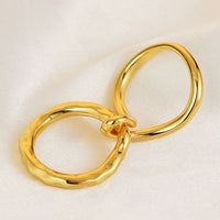 Brass Gold-Plated Twist Knot Ring Retro Geometric Ring Fashion Jewelry